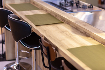 bar counter in the restaurant