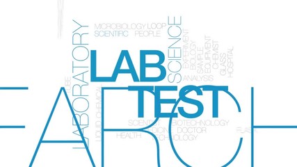 Wall Mural - Lab test animated word cloud. Kinetic typography.