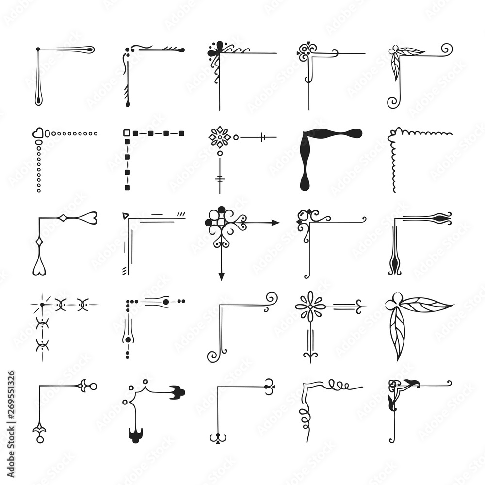 Decorative vintage corner flourish elegant border – Royalty-Free Vector |  VectorStock, image size:1000x1000