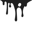 © Kirill - Hand drawn paint splatter background. Black liquid drip. Graffiti ink drops. Vector isolated grunge stain.