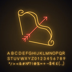 Sticker - Bow and arrow neon light icon