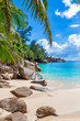 Tropical untouched beach Seychelles islands