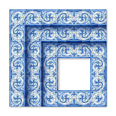 Wall Mural - Frame design with typical portuguese decorations called 