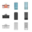 © pandavector - Isolated object of municipal and center symbol. Set of municipal and estate   stock symbol for web.