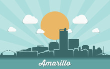 Amarillo Skyline - Texas, United States Of America, USA - Vector Illustration - Vector