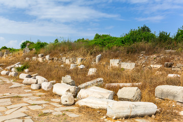 Wall Mural - Architecture of ancient Greek ruins in Side, Turkey