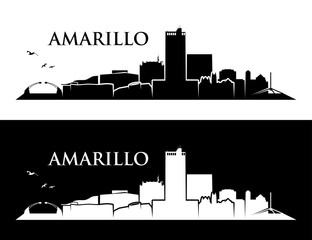 Wall Mural - Amarillo skyline - Texas, United States of America, USA - vector illustration - Vector