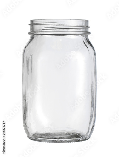 Glass jar kitchen utensil (with clipping path) isolated on white background Tableau sur Toile