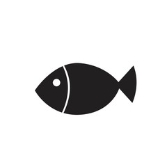 Wall Mural - black fish icon on white background