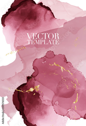 Fotomural Abstract dusty pink Fluid creative template, cards, color covers set