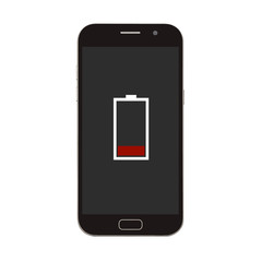 Wall Mural - black smart phone with blank screen isolated on white