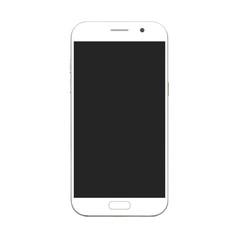 Wall Mural - black smart phone with blank screen isolated on white