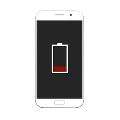 Wall Mural - black smart phone with blank screen isolated on white