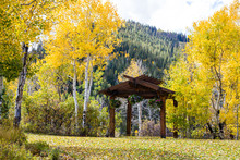 Autumn Gazebo In Mountains, Park City Utah