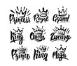 Crown logo with hand text lettering on white