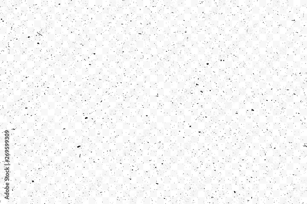 Old grunge black texture. Dark weathered overlay pattern sample on transparent background. Screen background. Vector. - obrazy, fototapety, plakaty 