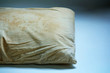 Close up Stains on dirty pillow are a source of germs and dust mites and mattresses, Selective Focus