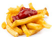 fresh french fries with ketchup