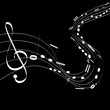 Music notes/ Vector illustration of music notes on black background