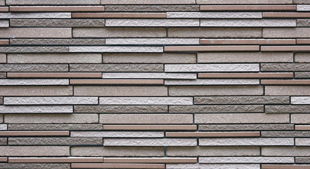 Wall Mural - Modern slim design brick block masonry fence wall texture background.