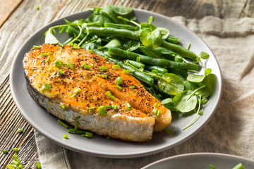 Canvas Print - Homemade Organic Salmon Steak