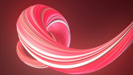 Poster - Pink colored twisted shape motion graphics background. Computer generated abstract geometric 3D render loop animation. 4K, Ultra HD resolution.