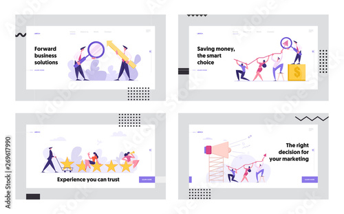 Successful Business Concept With Businessmen Landing Page Man