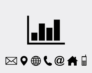 Poster - Growing graph icon symbol vector for web