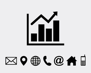 Poster - Growing graph icon symbol vector for web
