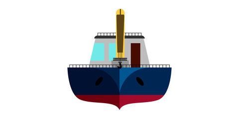 Wall Mural - Isolated front view of a fishing boat icon - Vector