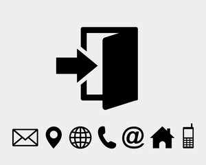 Poster - exit icon symbol vector for web