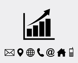 Poster - Growing graph icon symbol vector for web