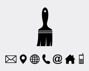 Poster - Paint brush icon symbol vector for web