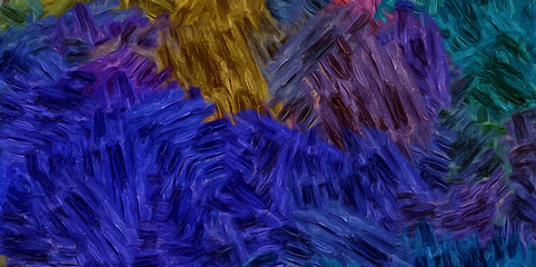  Abstract painting impressionism wall art print example with oil imitation in Vincent Van Gogh style. Artistic contemporary design decor elements. Pop modern abstraction with vibrant bright strokes.