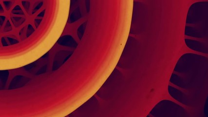 Poster - Futuristic composition of rotation rounded shapes. Computer generated abstract animation with colored forms. Modern covers design with geometric pattern. 3d rendering. HD resolution.