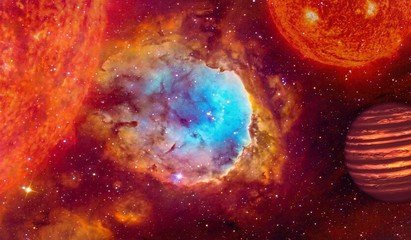 Wall Mural - abstract apocalyptic background - burning and exploding planet . this image elements furnished by na