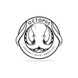 Octopus Negative Logo Design lineart