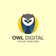 Owl logo inspiration design colorful circle