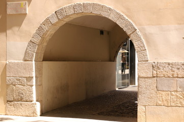 This beautifully constructed archway is in Girona, Spain.