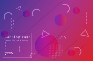 Wall Mural - Minimal geometric background. Dynamic fluid shapes composition with Modern Abstract design for Landing page template, wallpaper,background element template