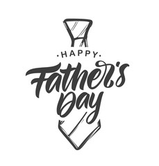 Fototapete - Handwritten type lettering composition of Happy Father's Day with hand drawn tie on white background