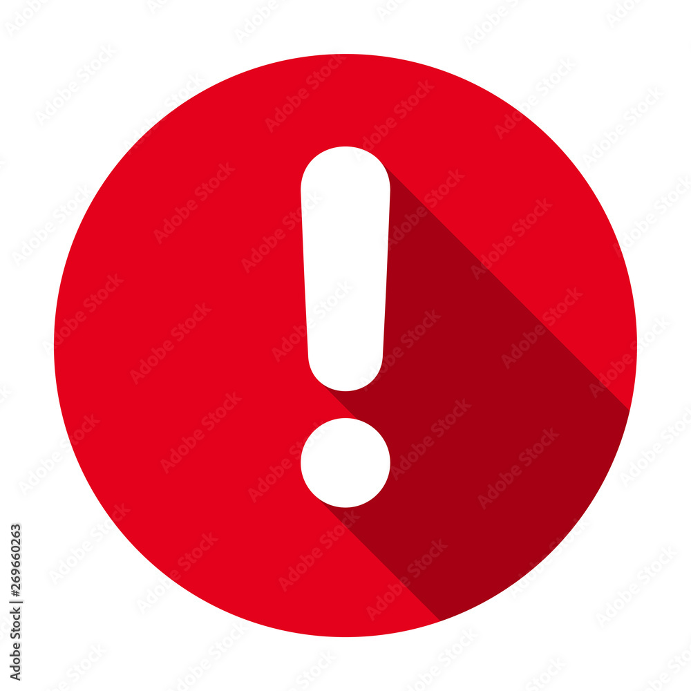 Fototapete Flat Round Red Exclamation Point Icon Button Attention Symbol Isolated On White Background Reeel Fototapete Flat Round Red Exclamation Point Icon Button Attention Symbol Isolated On White Background Reeel