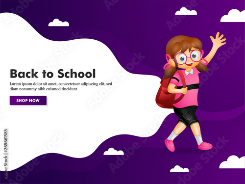 Advertising Banner Or Poster Design For Back To School Cartoon