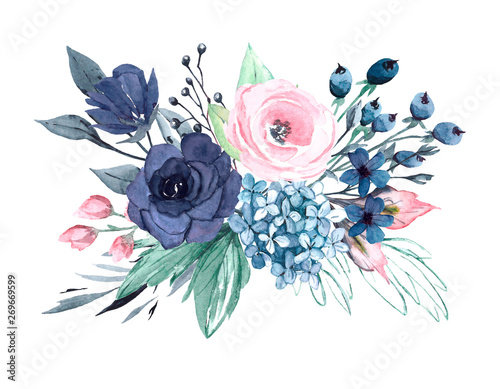 Blue Watercolor Flower Images Best Flower Site 