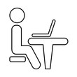 © Ms VectorPlus - Businessman Working on Computer. Vector illustration.