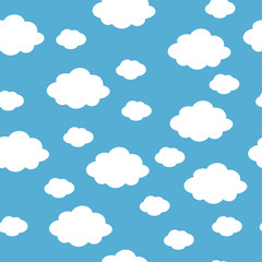 Wall Mural - Blue sky with clouds, seamless background vector