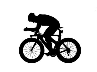 Wall Mural - Cycling Silhouette on white background