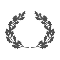 Wall Mural - Oak wreath vector icon placed on white background