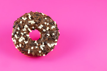 Wall Mural - Doughnut Pink Background