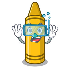 Sticker - Diving yellow crayon in the cartoon shape